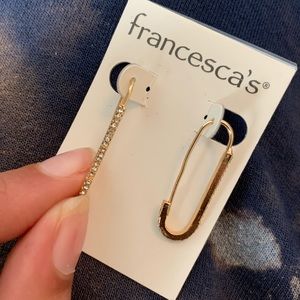 Gold Safety Pin Earrings - never worn!